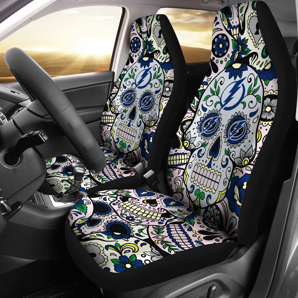 Colorful Skull Tampa Bay Lightning Car Seat Covers