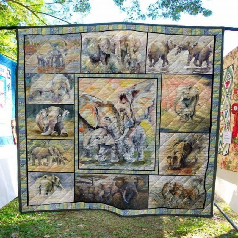 Elephant World Day Quilt