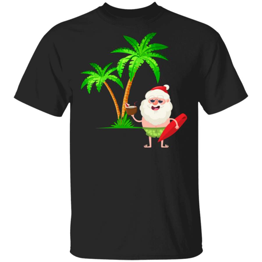 Santa Summer Swimsuit Funny Christmas In July Hawaiian Gifts T-Shirt