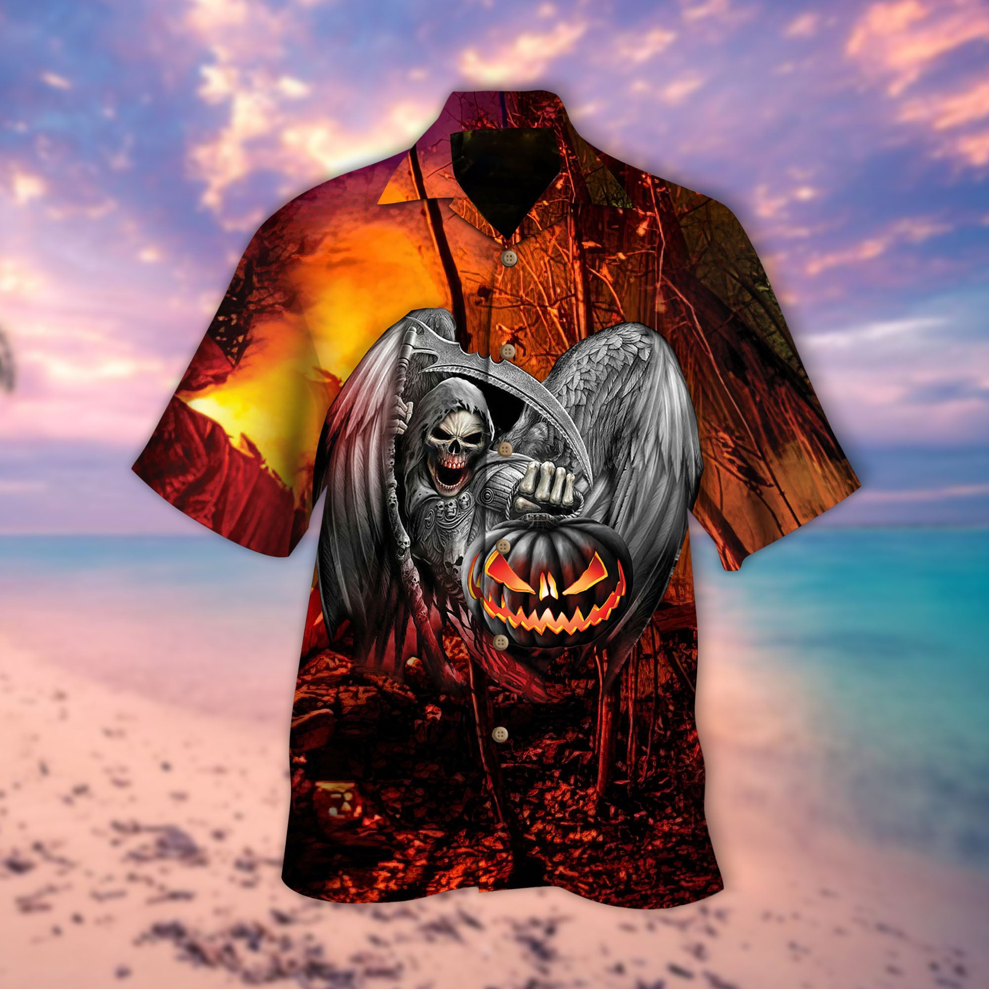 The Reaper Pumpkin Hawaiian Shirt – Pp0134