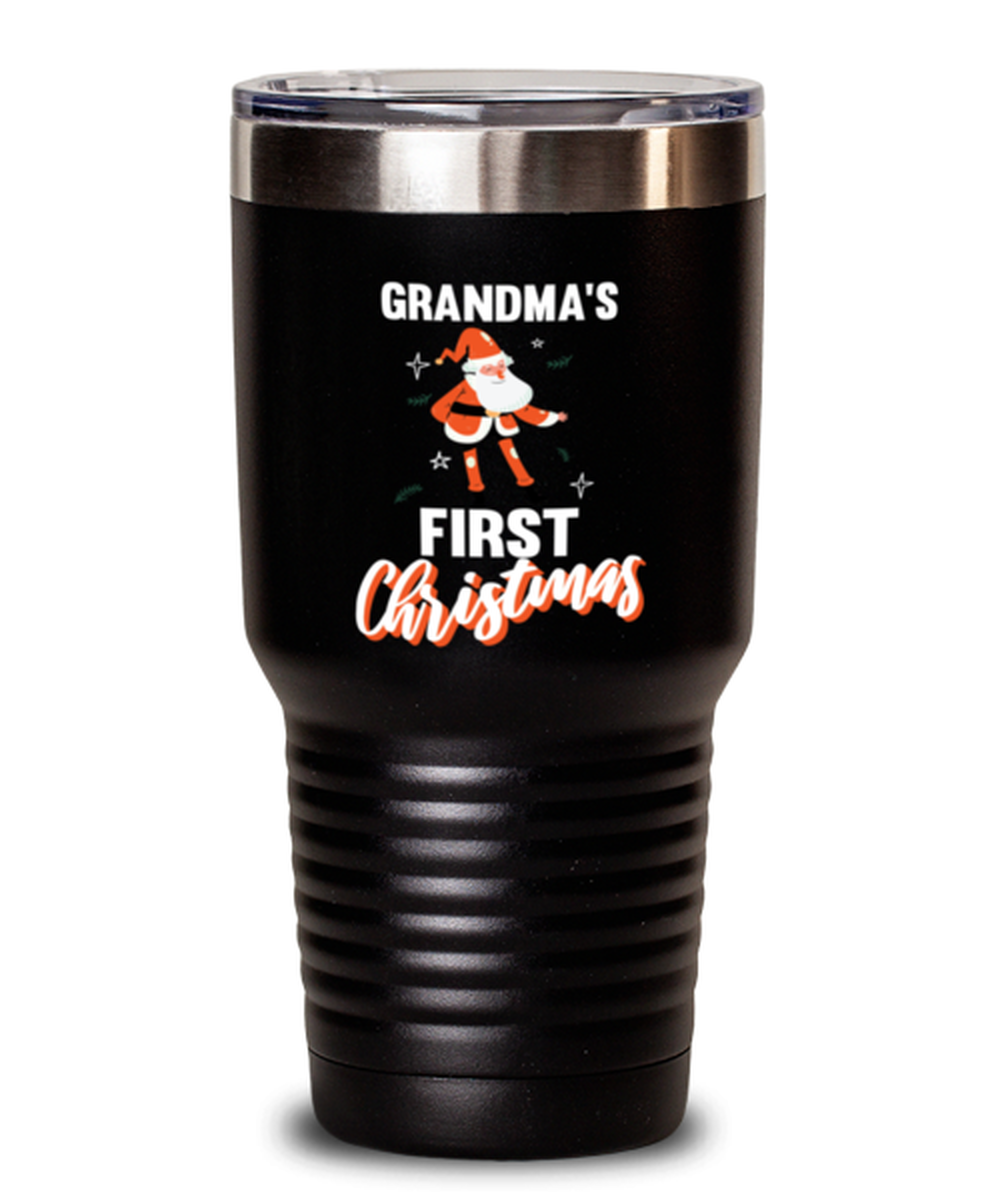 30 Oz Tumbler Stainless Steel Insulated  Funny Grandma’S First Christmas Mimi Nana