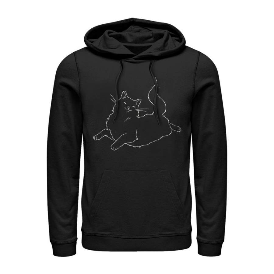 Lost Gods Men’s Happy Cat  Lightweight Hoodie Black