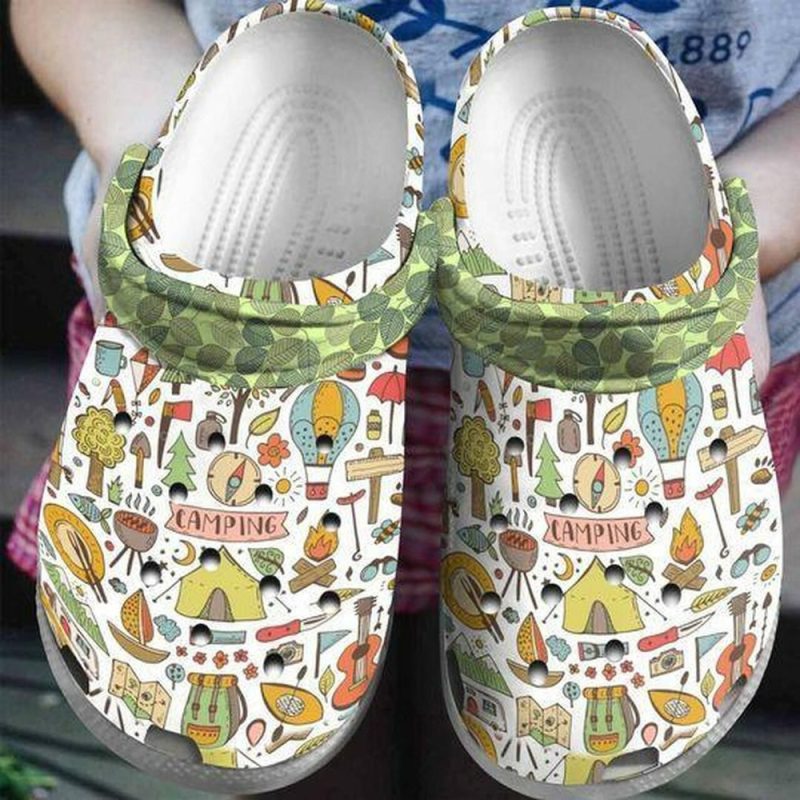 Colorful Camper Van Camping Camo 4 Personalized Gift For Lover Rubber clog Shoes Comfy Footwear 2