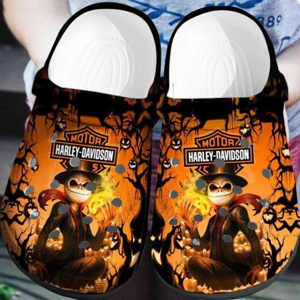 Moto Harley Davidson Jack Skellington Crocs Crocband Clog Unisex Fashion Style For Women Men Nd