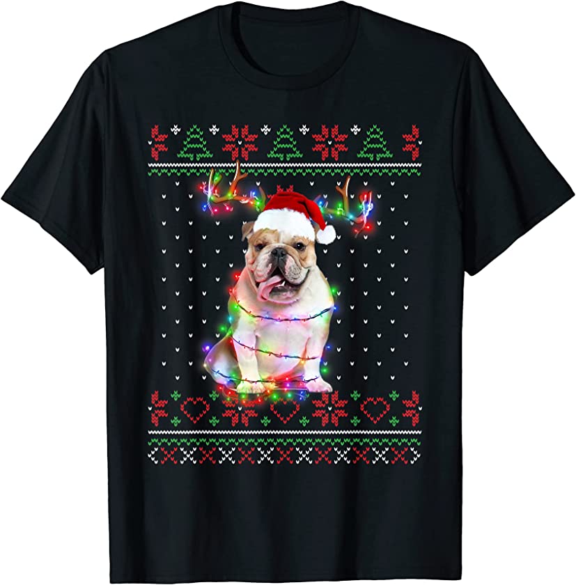 Bulldogs Dog Ugly Sweater Christmas Puppy Dog Lover T-Shirt