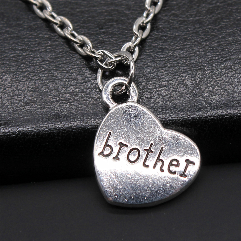 Brother & Sister Heart Pendant Necklace Double Sided Sister Brother Necklaces For Women Girls Gift alx