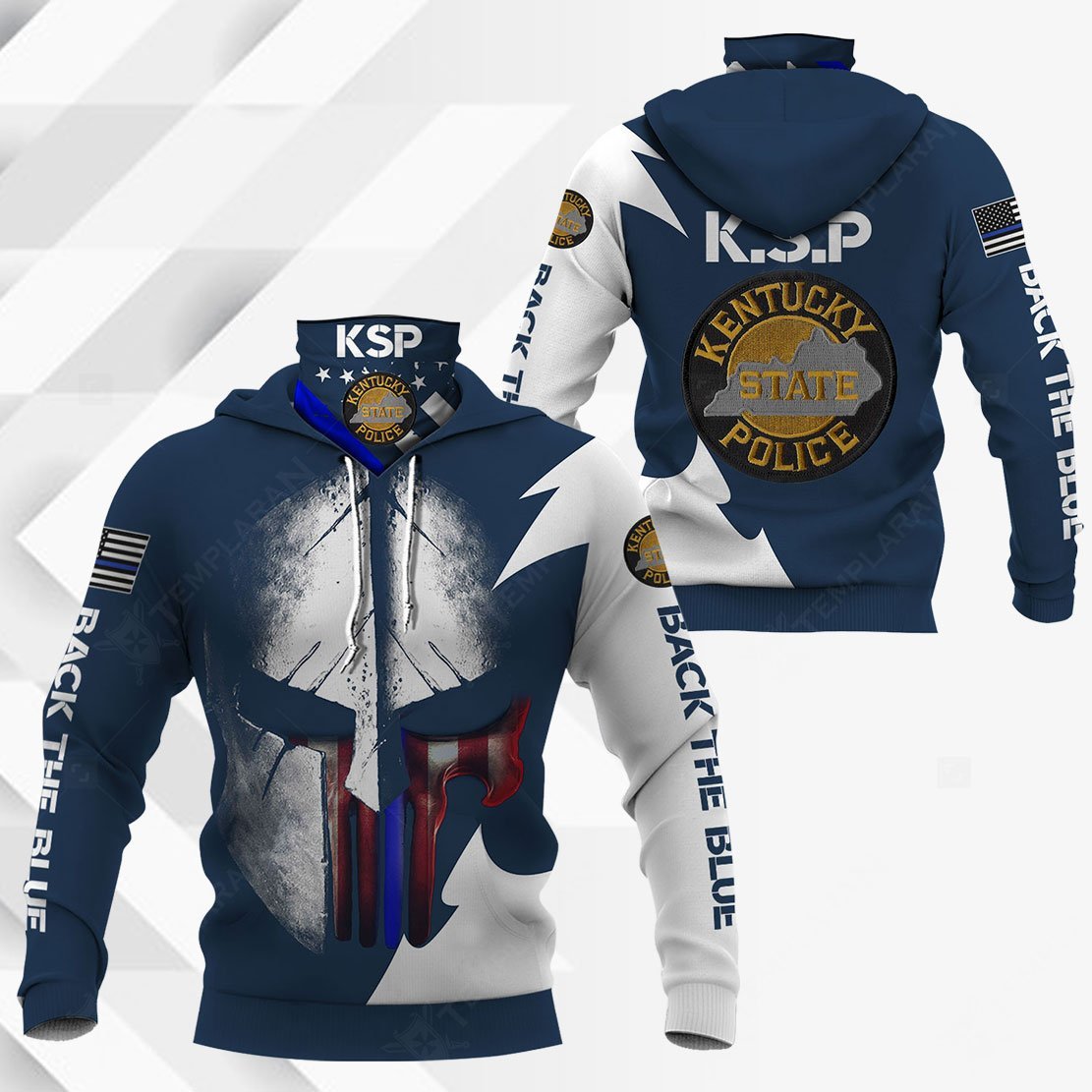 Kentucky State Police Ksp Kentucky Ky Hoodie With Neck Gaiter | 3D Full Printing Hoodie Mask