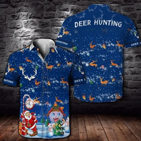 Felacia Christmas Deer Hunting Aloha Hawaii Shirts Unisex Ha80171