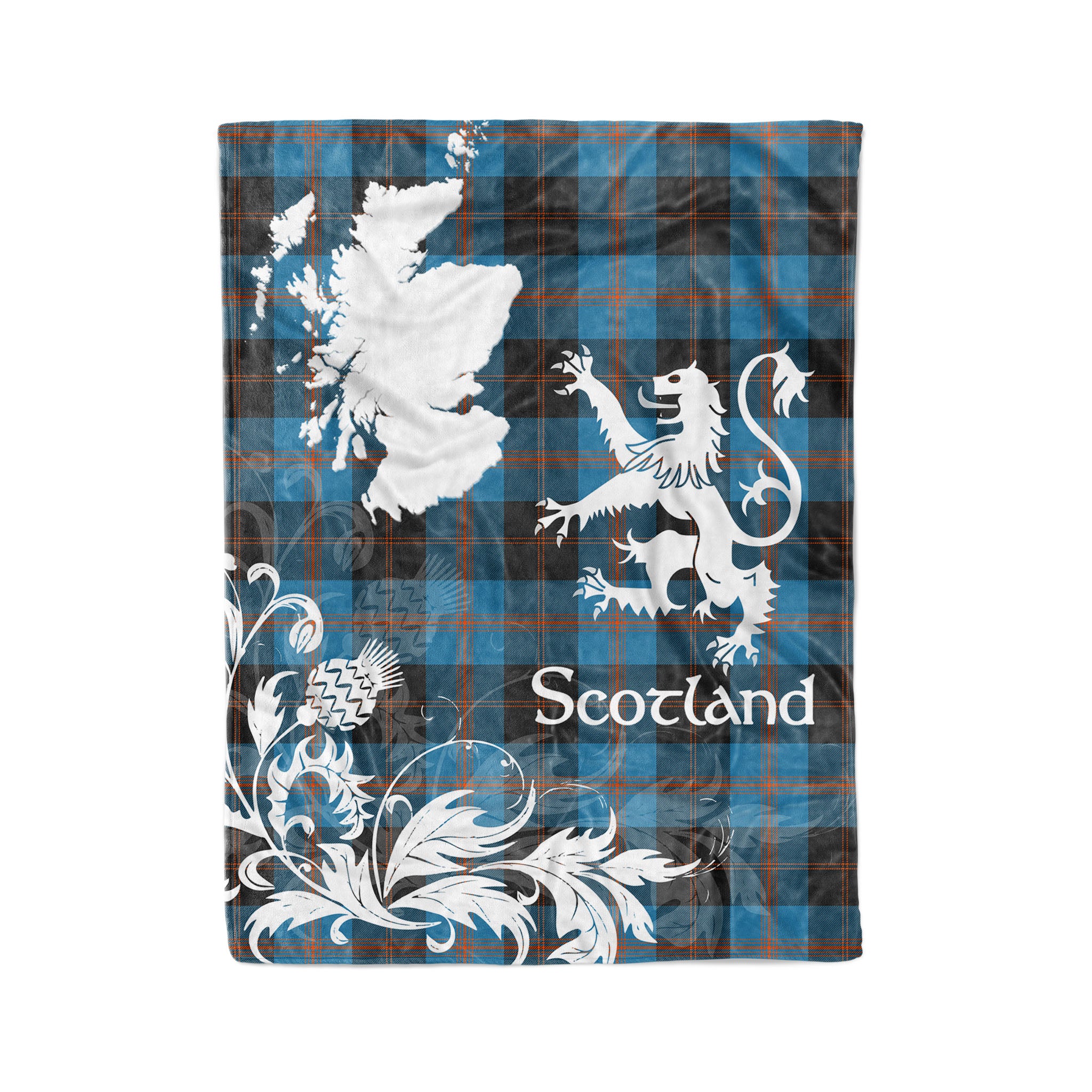 Tartan Plaid Fleece Blanket Tartan Blanket Thistle And Lion Scottish Clan Angus Ancient Plaid Blanket