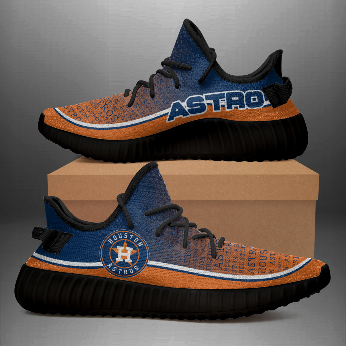 Colorful Line Words Houston Astros Yeezy Shoes