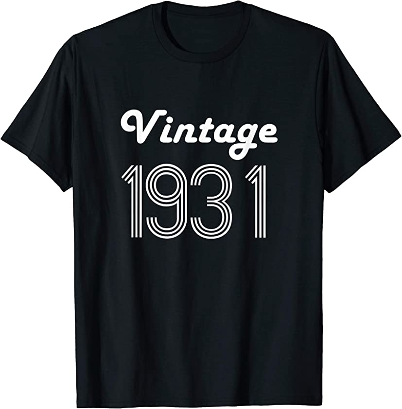 90th Birthday Gift for Men 90 Year Old Grandpa Vintage 1931 T-Shirt