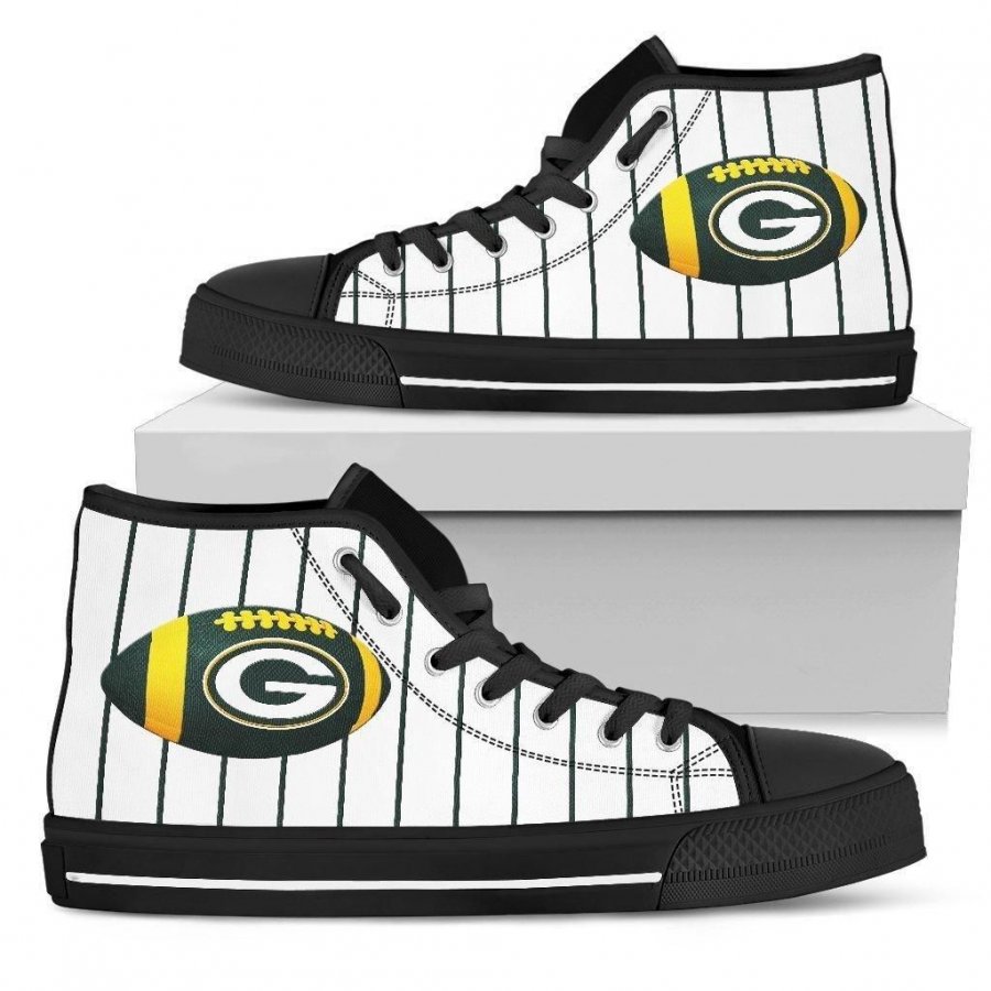 Straight Line With Deep Circle Green Bay Packers High Top Shoes #581