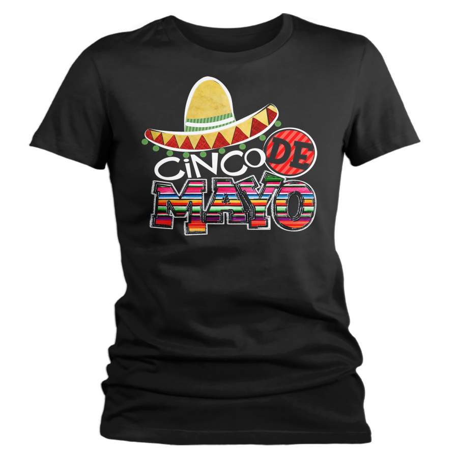 Women’s Cinco De Mayo T Shirt Mexico Shirts Mexican Sombrero Graphic Tee Mexican Pride Tshirt