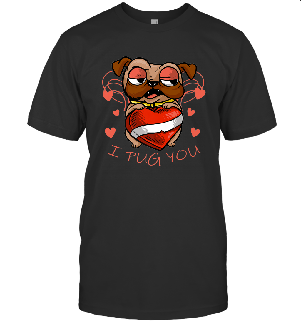 I Pug You Cute Valentines Day Love Heart Pug Dog Valentine Men’s T-Shirt