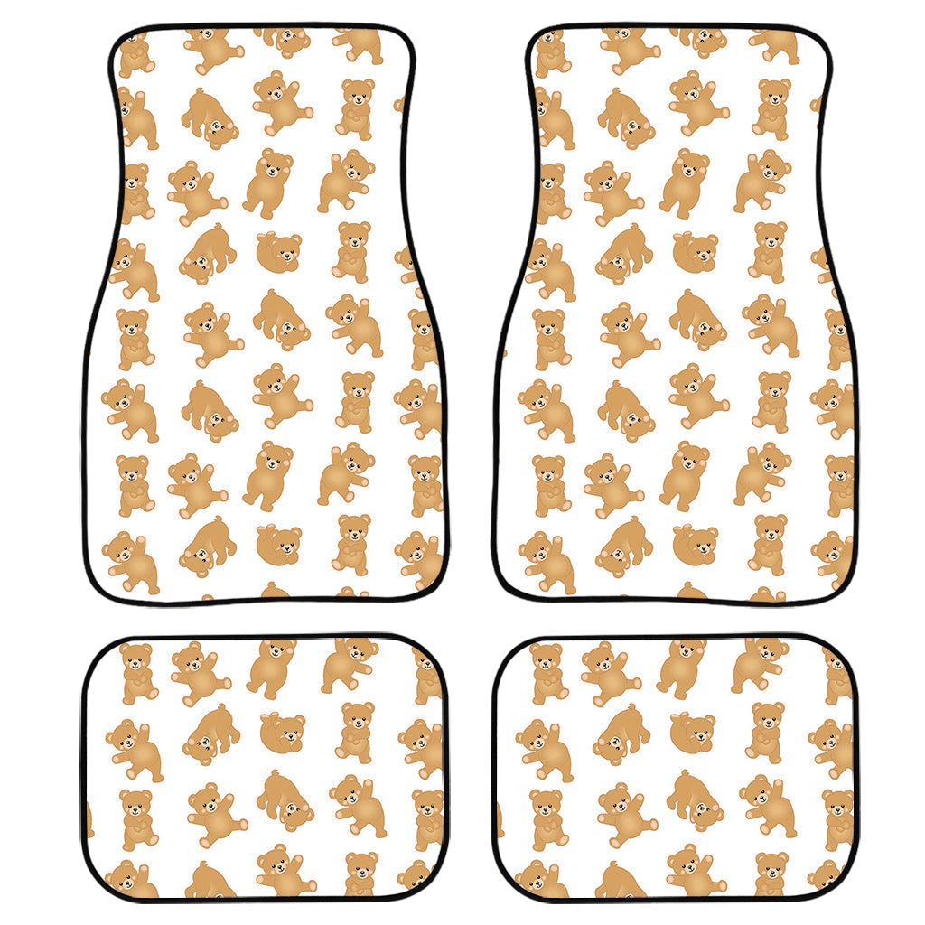 Cartoon Teddy Bear Pattern Print Front And Back Car Floor Mats, Front Car Mat