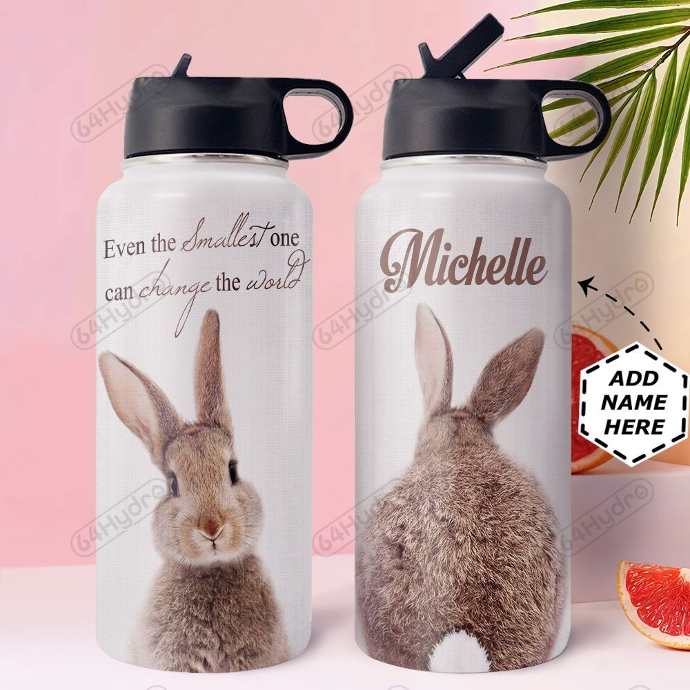 Rabbit Personalized Htq3010012 Stainless Steel Bottle With Straw Lid