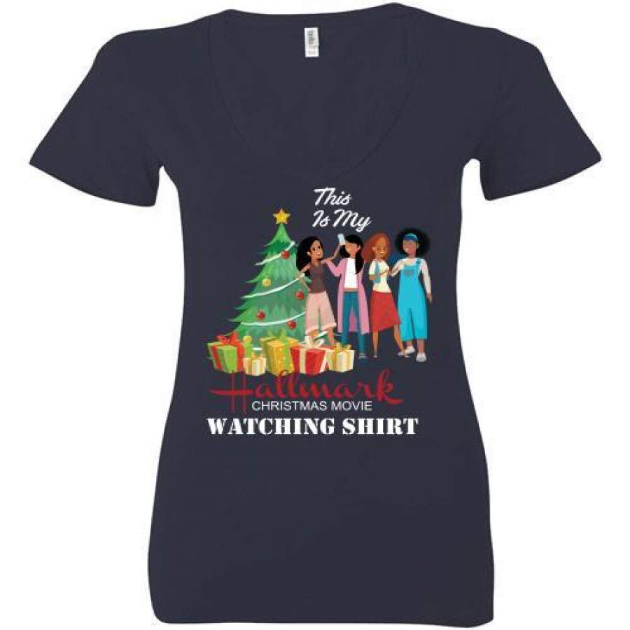 This Is My Black Girls Hallmark Christmas Movie Watching Ladies Deep V-Neck