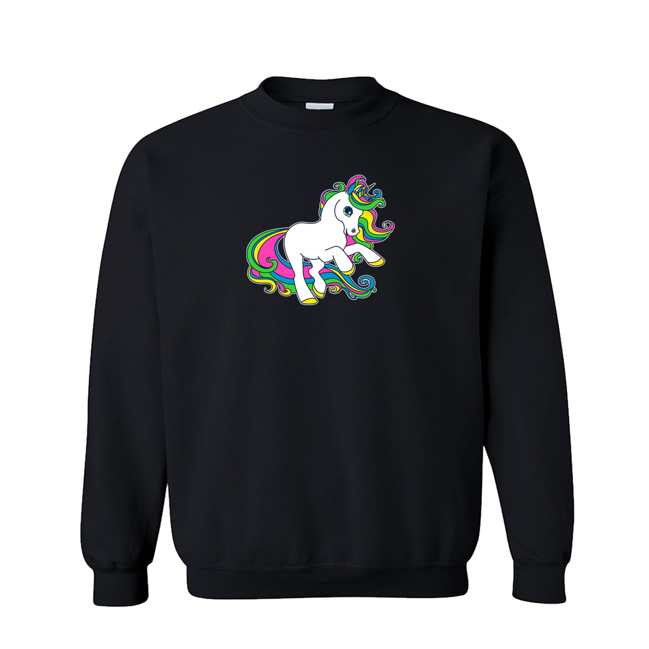 White Unicorn Rainbow Unisex Crew Neck Sweatshirt