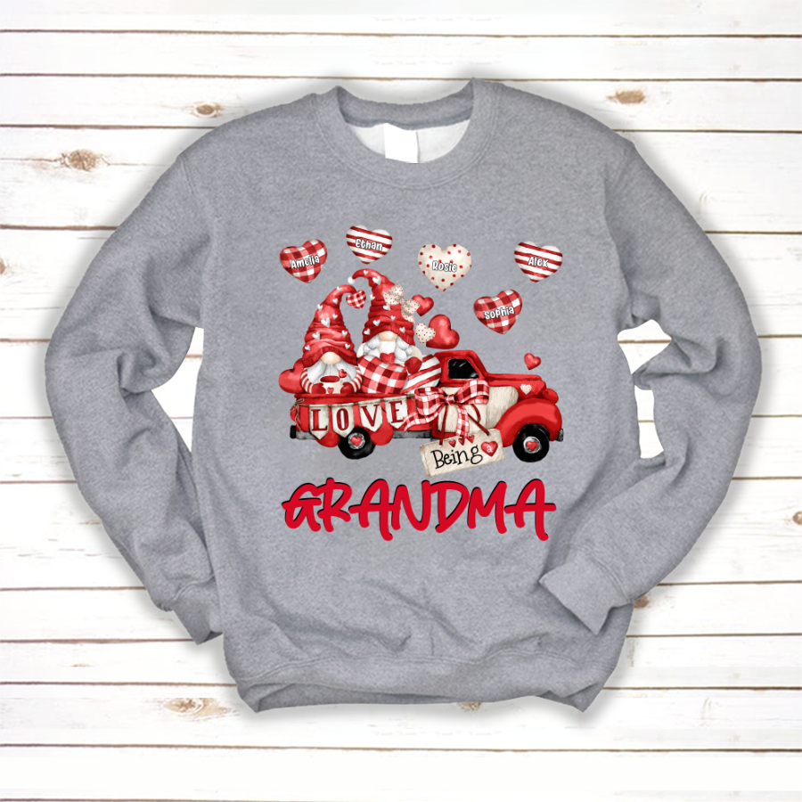 Love Being A Grandma Truck Hearts Sweatshirt