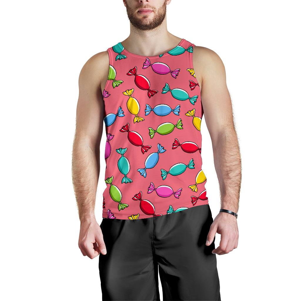 Colorful Wrapped Candy Pattern Men Tank Top