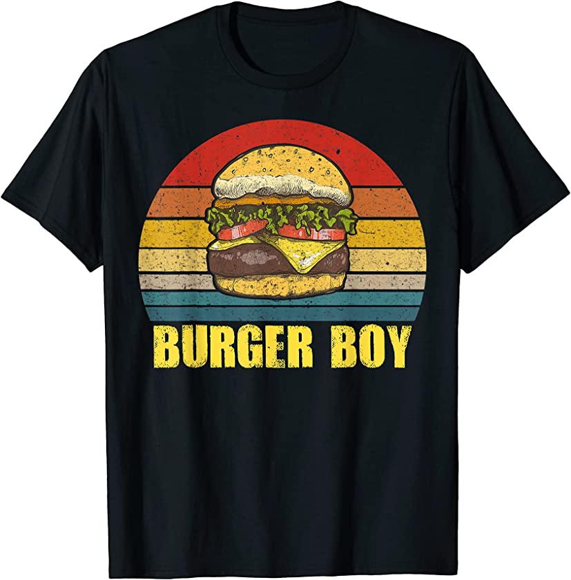 Burger Boy Cheeseburger – Hamburger Lover Retro Vintage T-Shirt