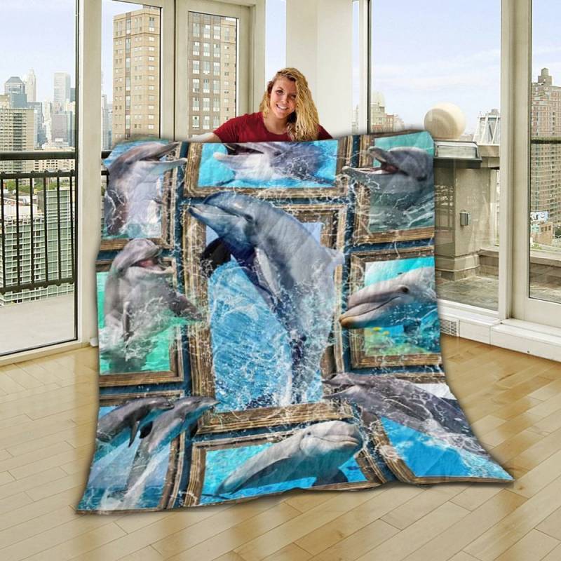 Dolphins Sherpa NTTH011298 Quilt