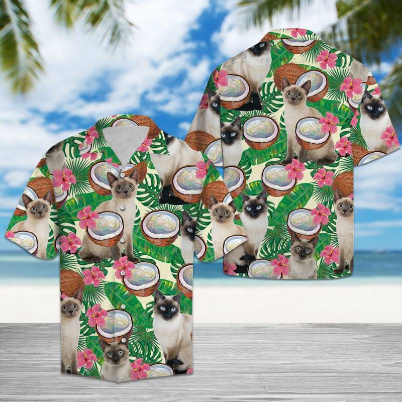 Siamese Cat Tropical Coconut Hawaii Shirt Ha7711