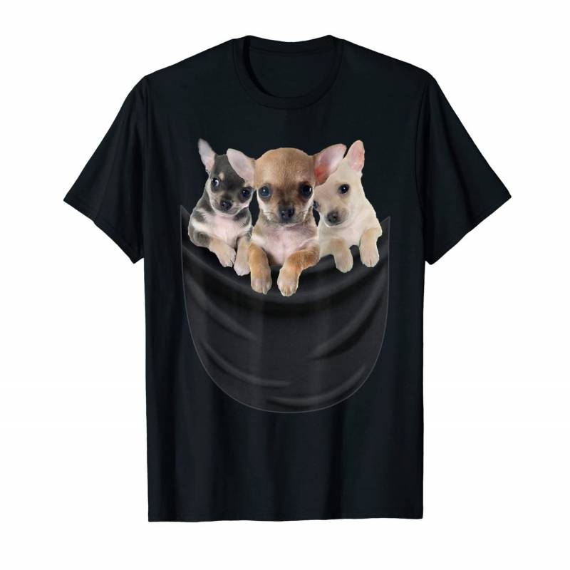 Chihuahua Puppy Cute In Big Pocket T-shirt Dog Lover Gifts T-shirt