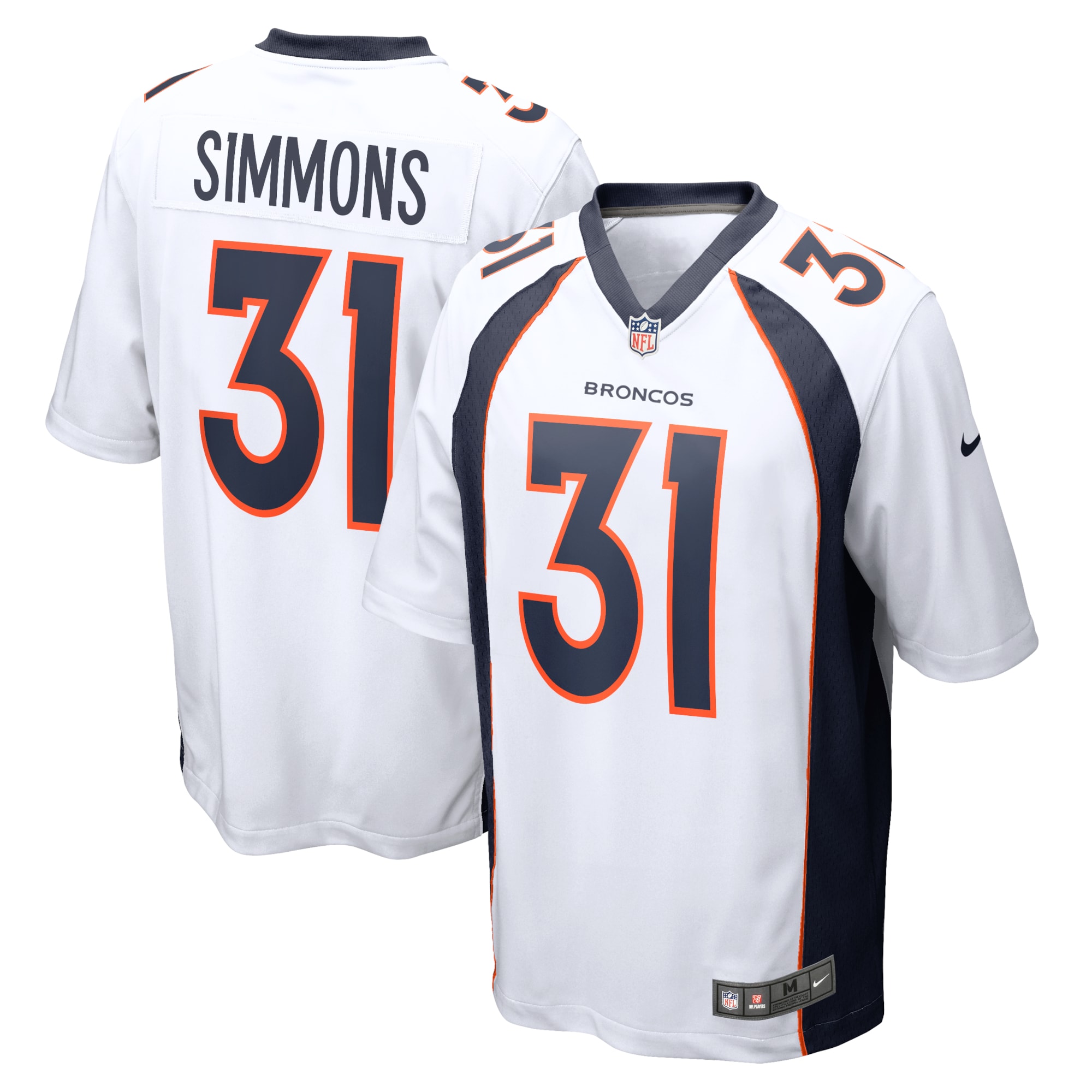 Justin Simmons Denver Broncos Game Jersey – White