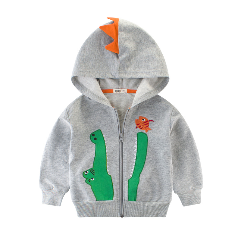 2021 New Children Cartoon Hooded Sweater Baby Boys Spring Autumn Long-sleeve Zipper Jackets Kids Casual Sweatshirt 2-8 Years alx