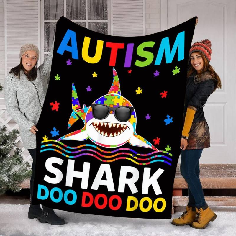 Autism Shark Puzzle Awareness Day JQQ217 Fleece Blanket