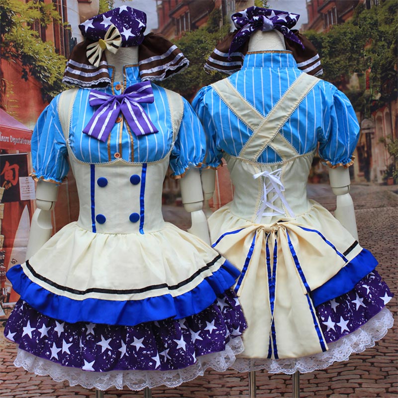 Cheap Love Live Cosplay Tojo Nozomi Adult Princess Belle Dress Candy Maid Uniform Princess Lolita Dress LoveLive Cosplay Costume alx