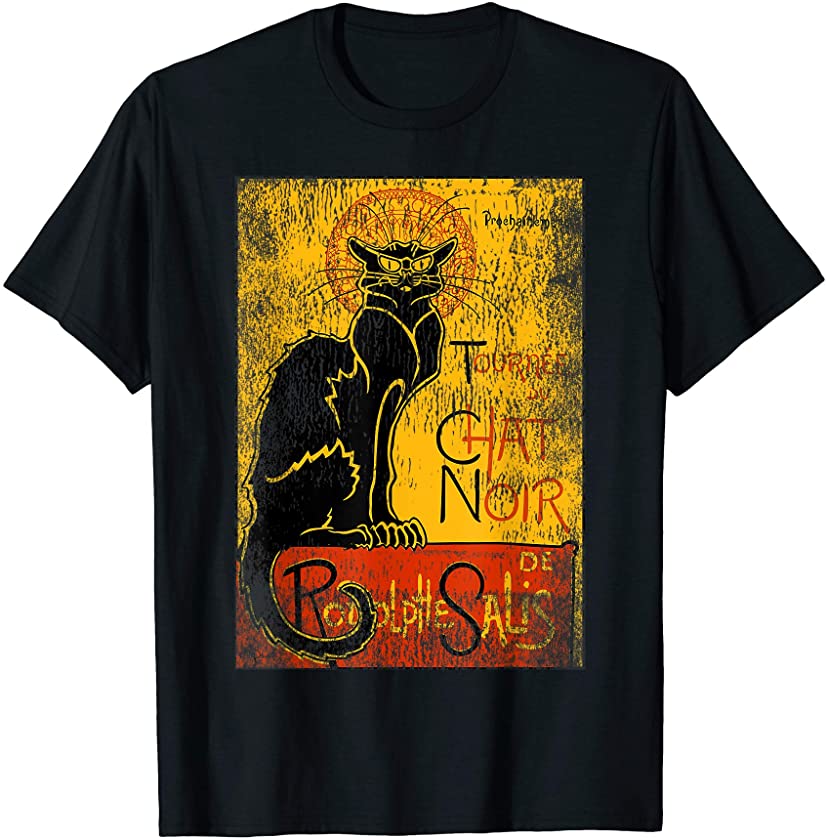 Vintage Tournee du Chat Noir Black Cat TShirt For Halloween