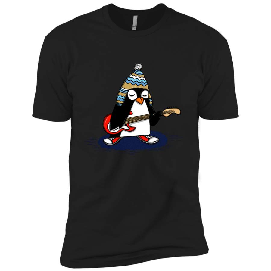 Penguin Playing Guitar – Mens – Tshirt – Small to 5XL