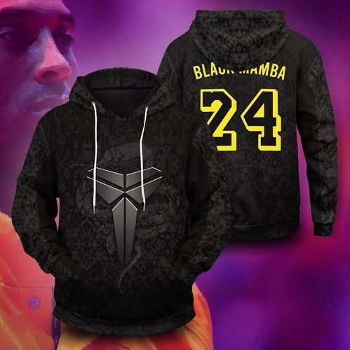 Kobe Bryant 24 Black Mamba 3D Hoodie