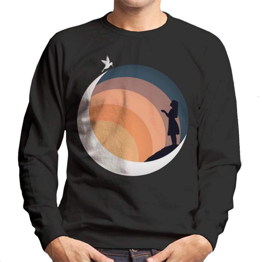 Moonlight Girl And Hummingbird Men’s Sweatshirt