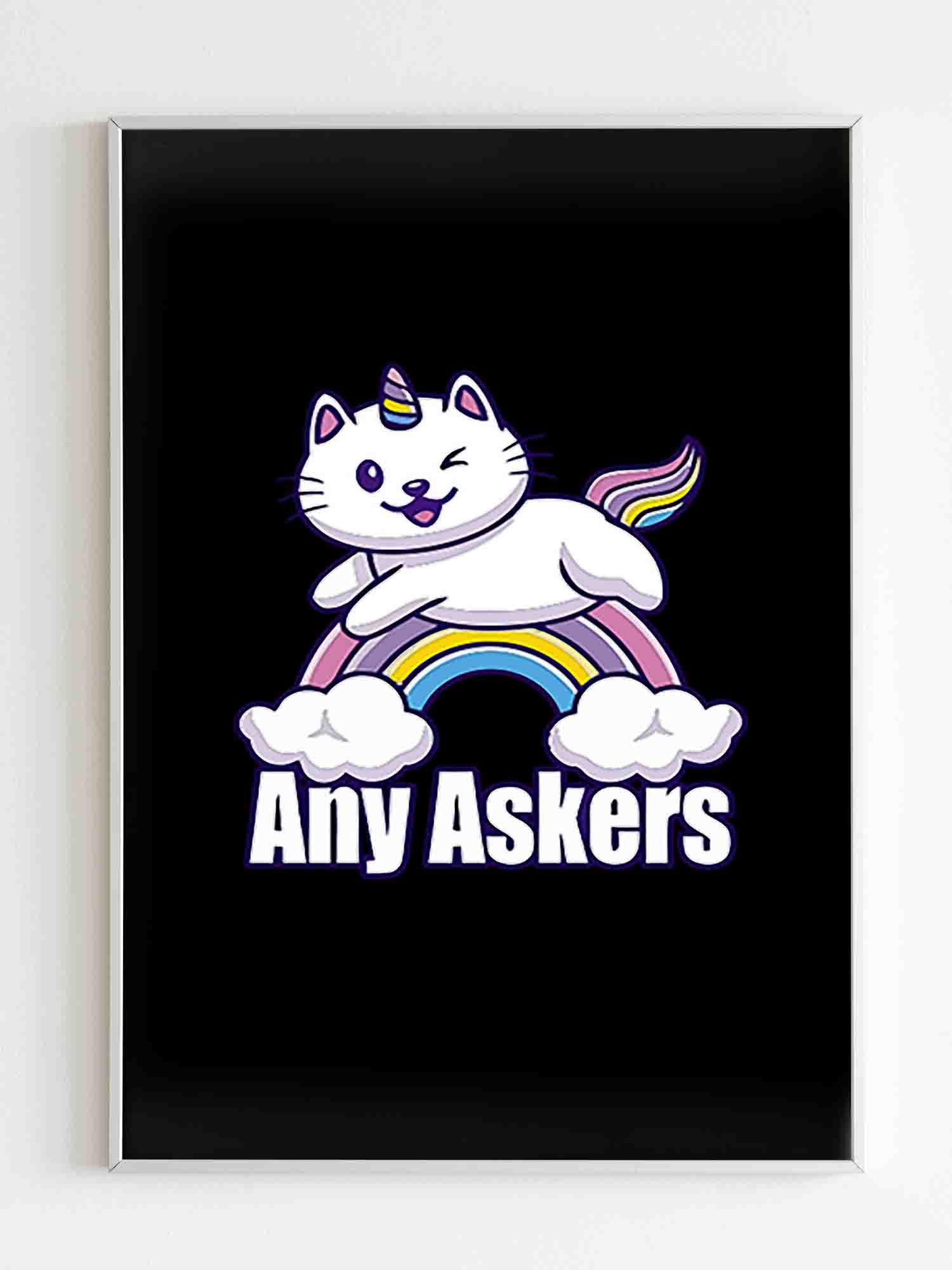 Any Askers Meauw Kitten Unicorn Pretend Poster