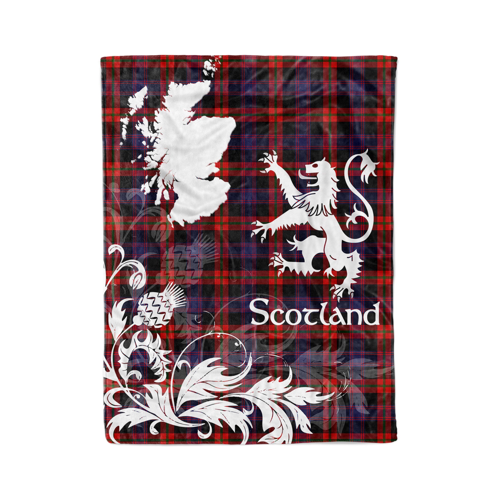 Tartan Plaid Fleece Blanket Tartan Blanket Thistle And Lion Scottish Clan Broun Plaid Blanket