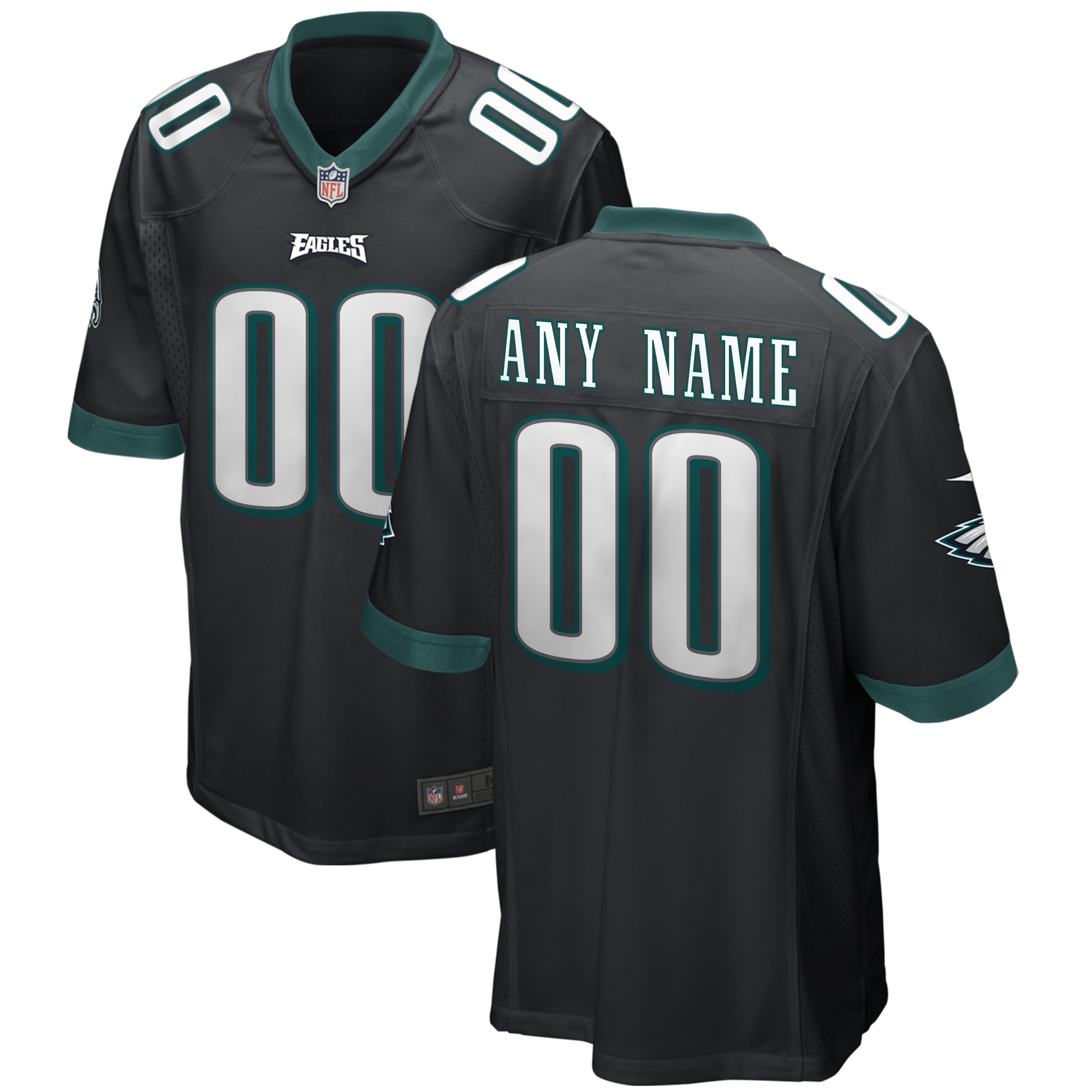 Philadelphia Eagles Alternate Custom Game Jersey – Black