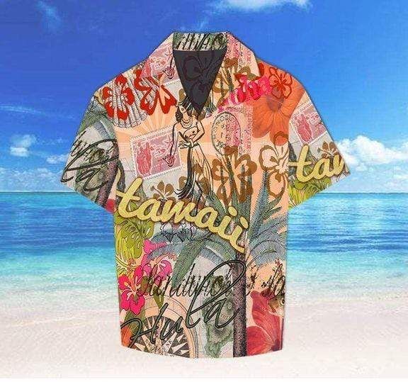 Vintage Retro Floral Hawaii Aloha Shirts Ha76608