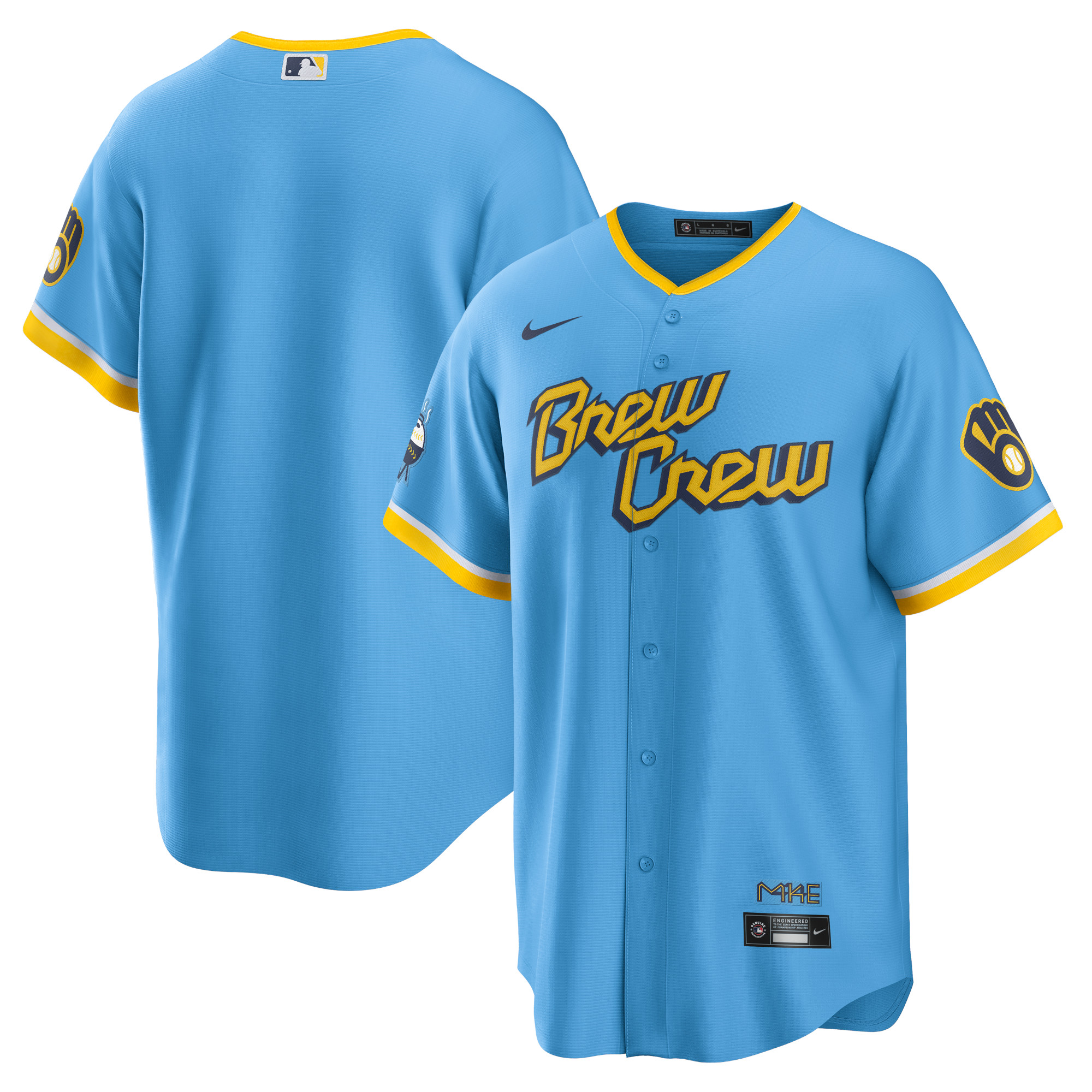 Milwaukee Brewers City Connect Replica Team Jersey – Powder Blue