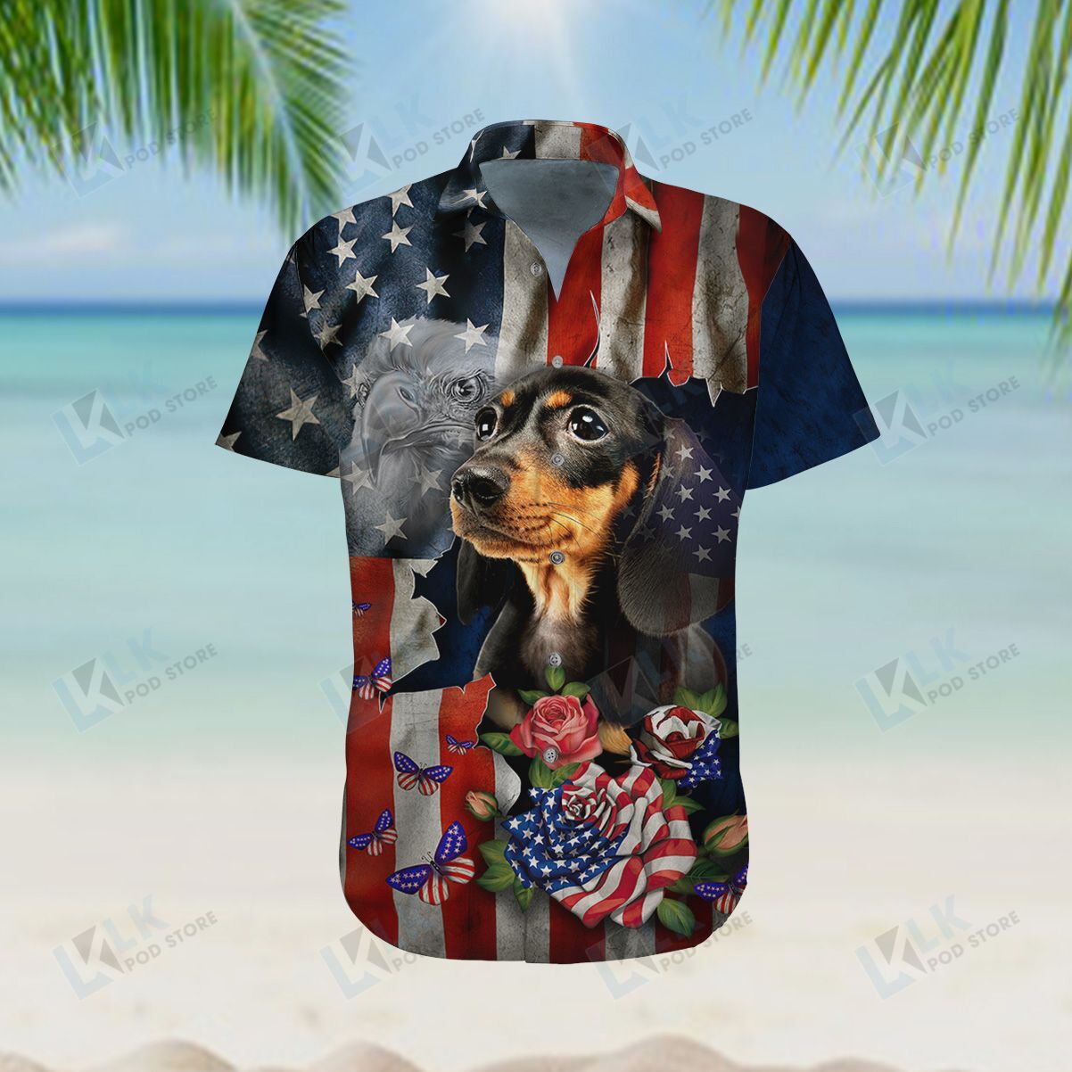 Rottweiler Hawaiian Shirt Beautiful Patriot Flower Ha52817