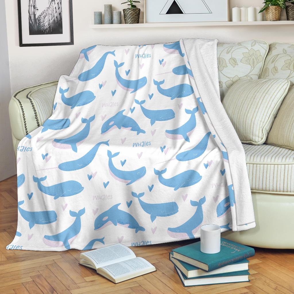 Blue Whale Pattern Premium Blanket