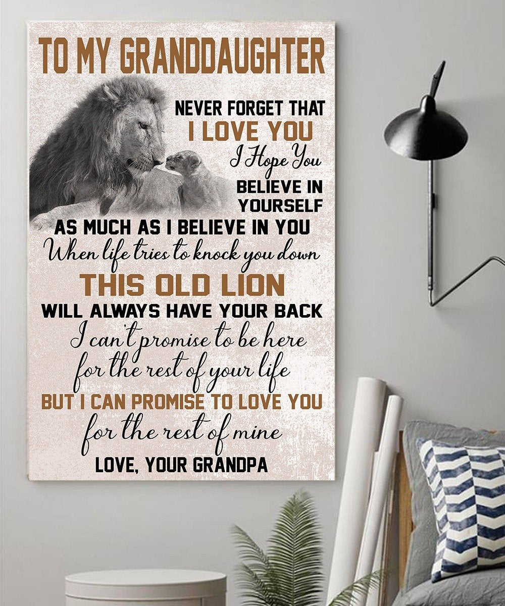 Grandpa To My Granddaughter Old Lion Always Have Your Back – Poster