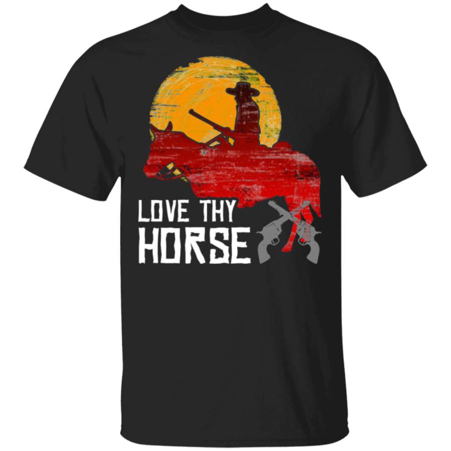 Red Horse Sunset T-Shirt – LOVE THY HORSE, Redemption of the West