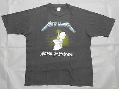 80’s Metallica T-shirt Black  Vintage Short Sleeve Rock Band Metal Fog R Of 2543