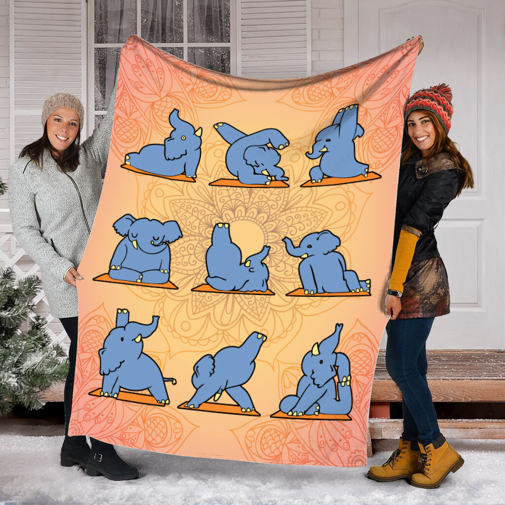 Elephants Yoga Fleece Throw Blanket – Throw Blankets For Couch – Best Blanket For All Seasons