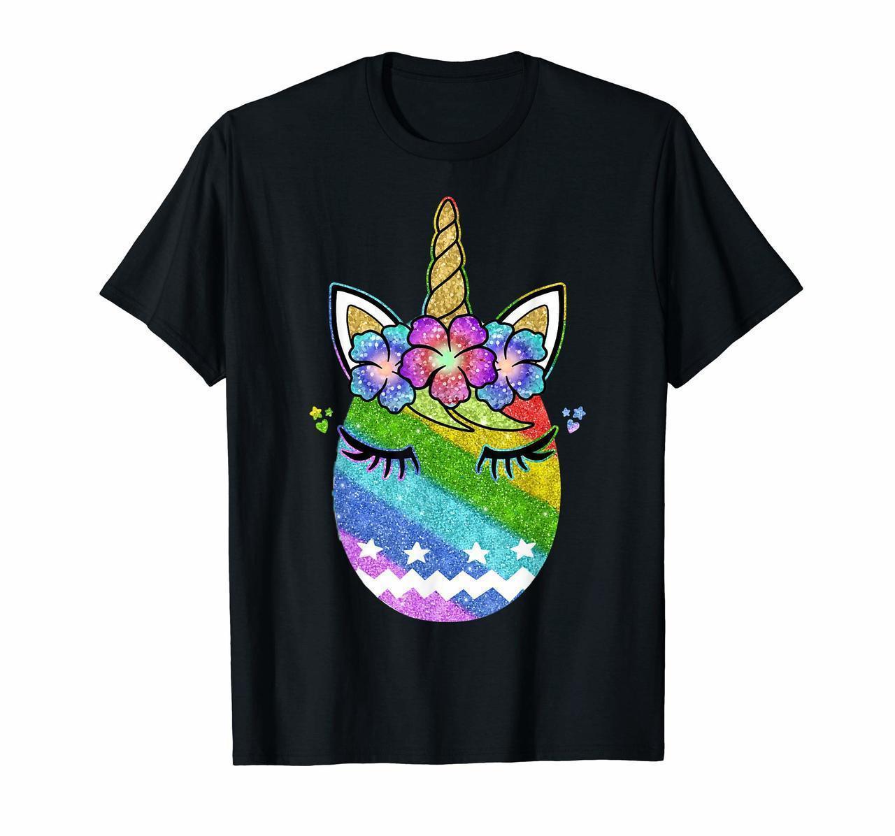 Bunny Unicorn Face Easter Egg Rainbow Easter Day Shirt Gift