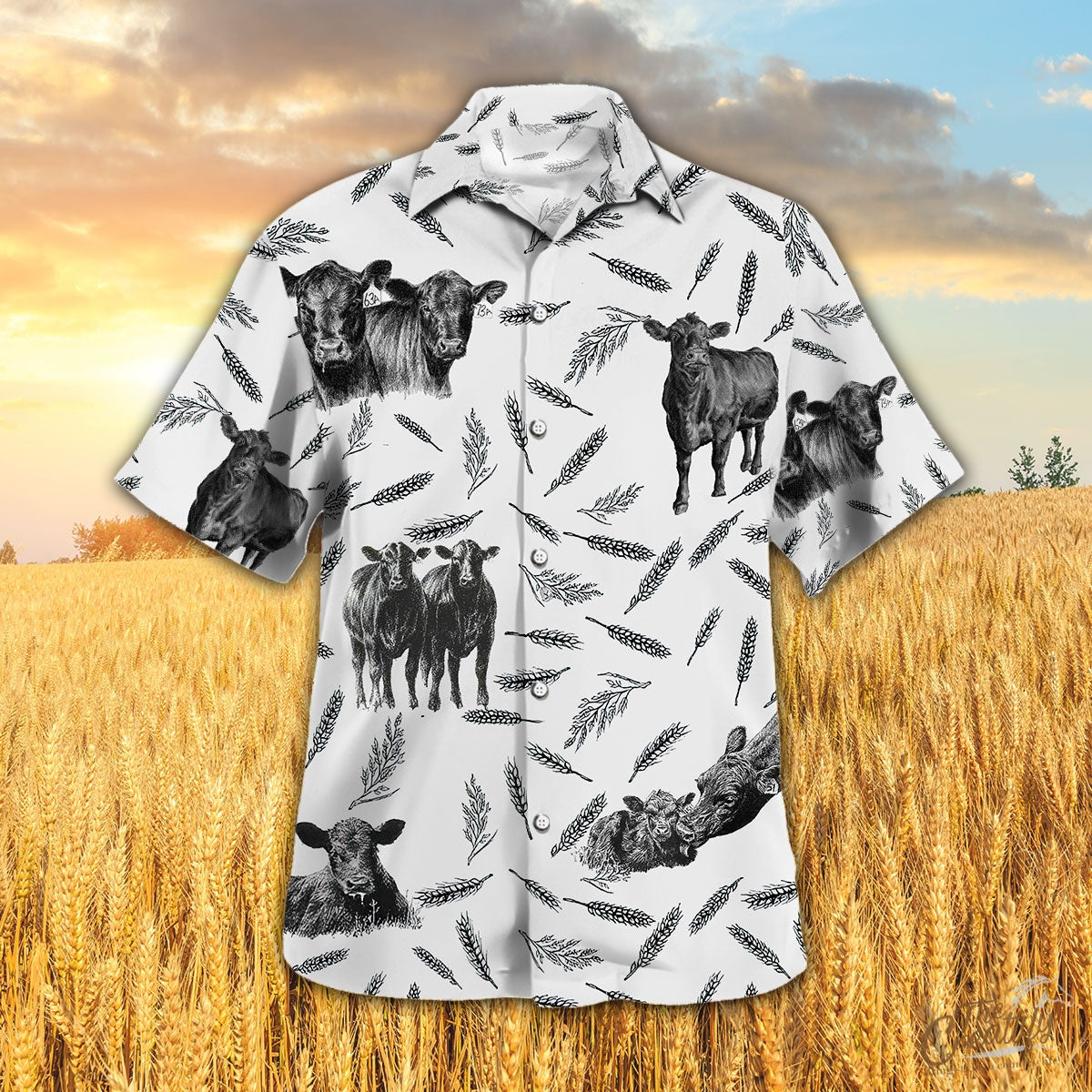 Black Angus Pattern – Hawaiian Shirt