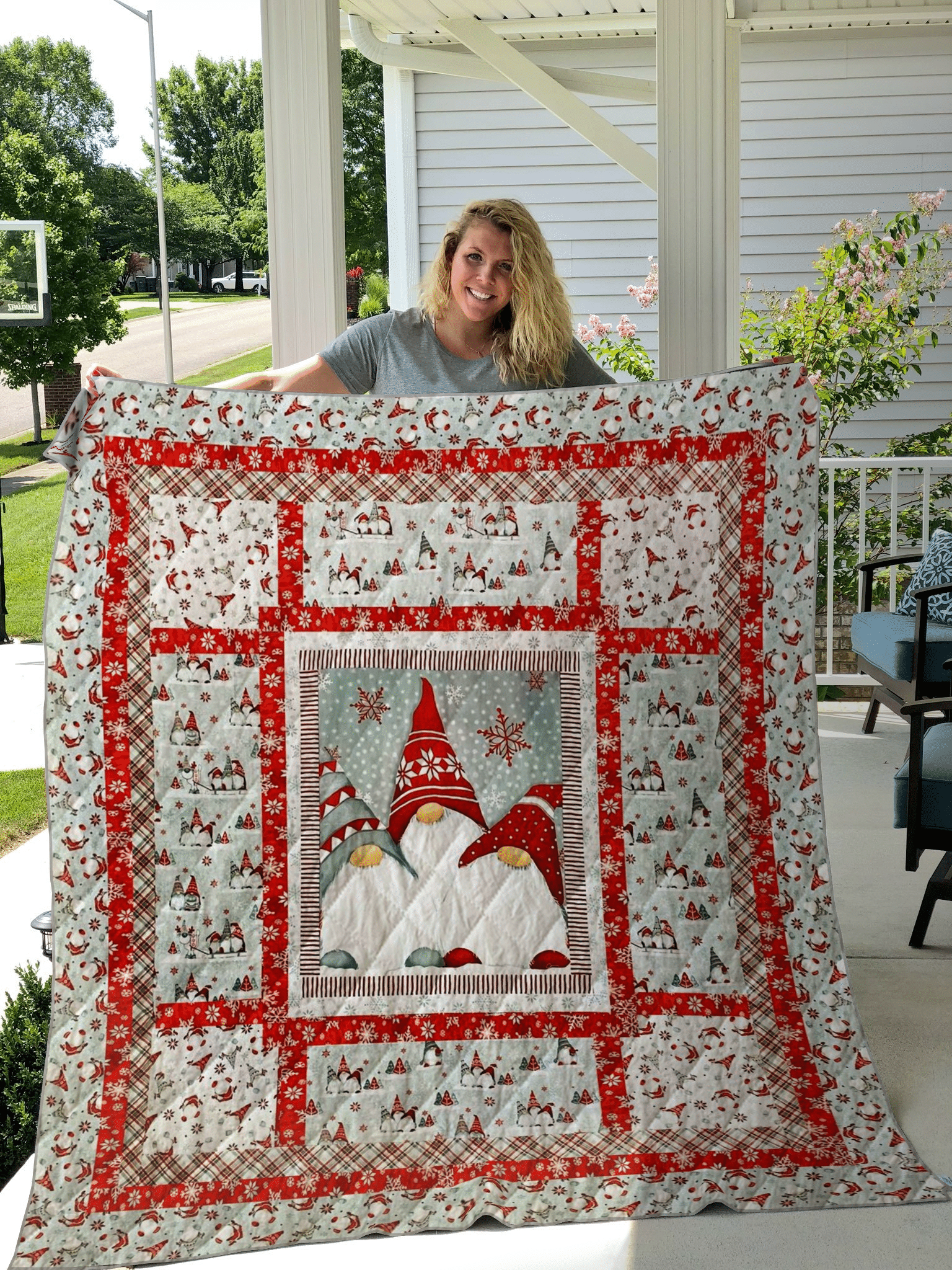 Christmas Gnome CLA2111199Q Quilt Blanket